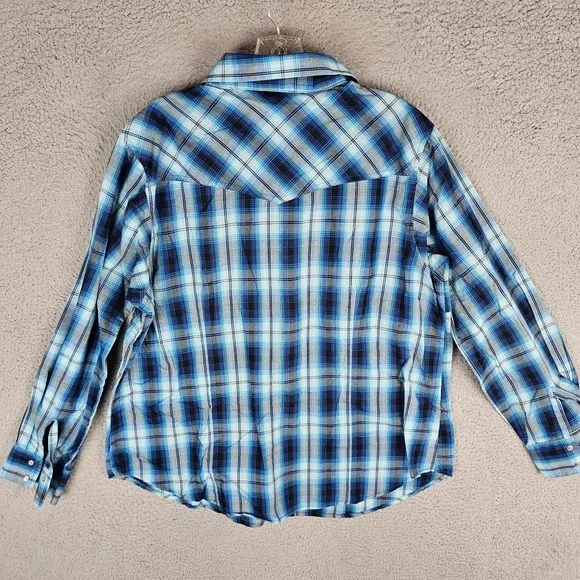 Cumberland Outfitters Western Shirt Womens 1X Plus Multi Plaid Cowboy Pearl Snap - Picture 2 of 8